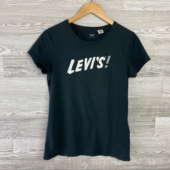 Levi's Short Sleeve Striped T-Shirt, Men's, Size L, Vintage cotton orange type Vintage Second Hand